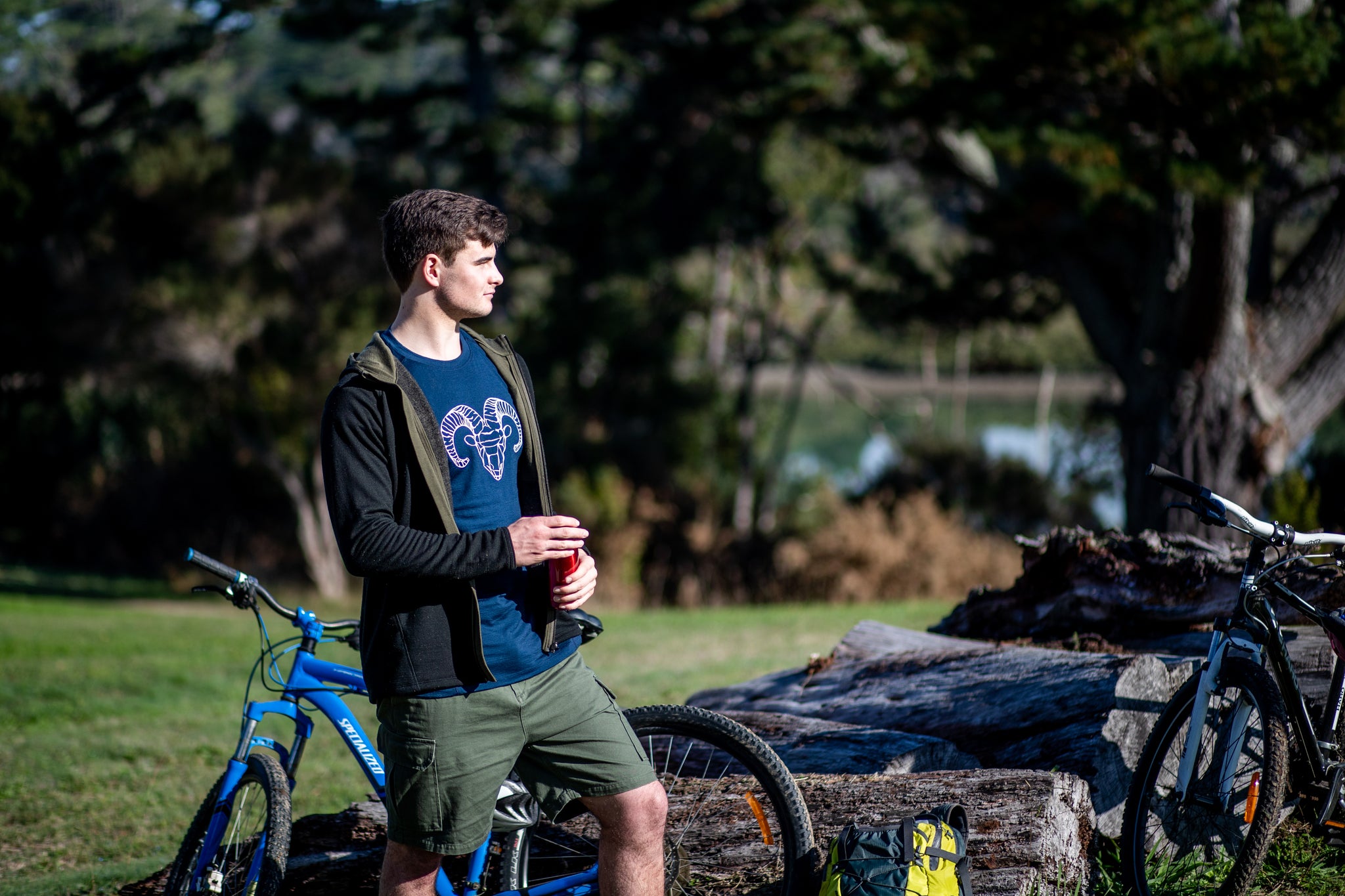 Merino/Tencel Men's Full Zip Jacket with Hood. Made in New Zealand.