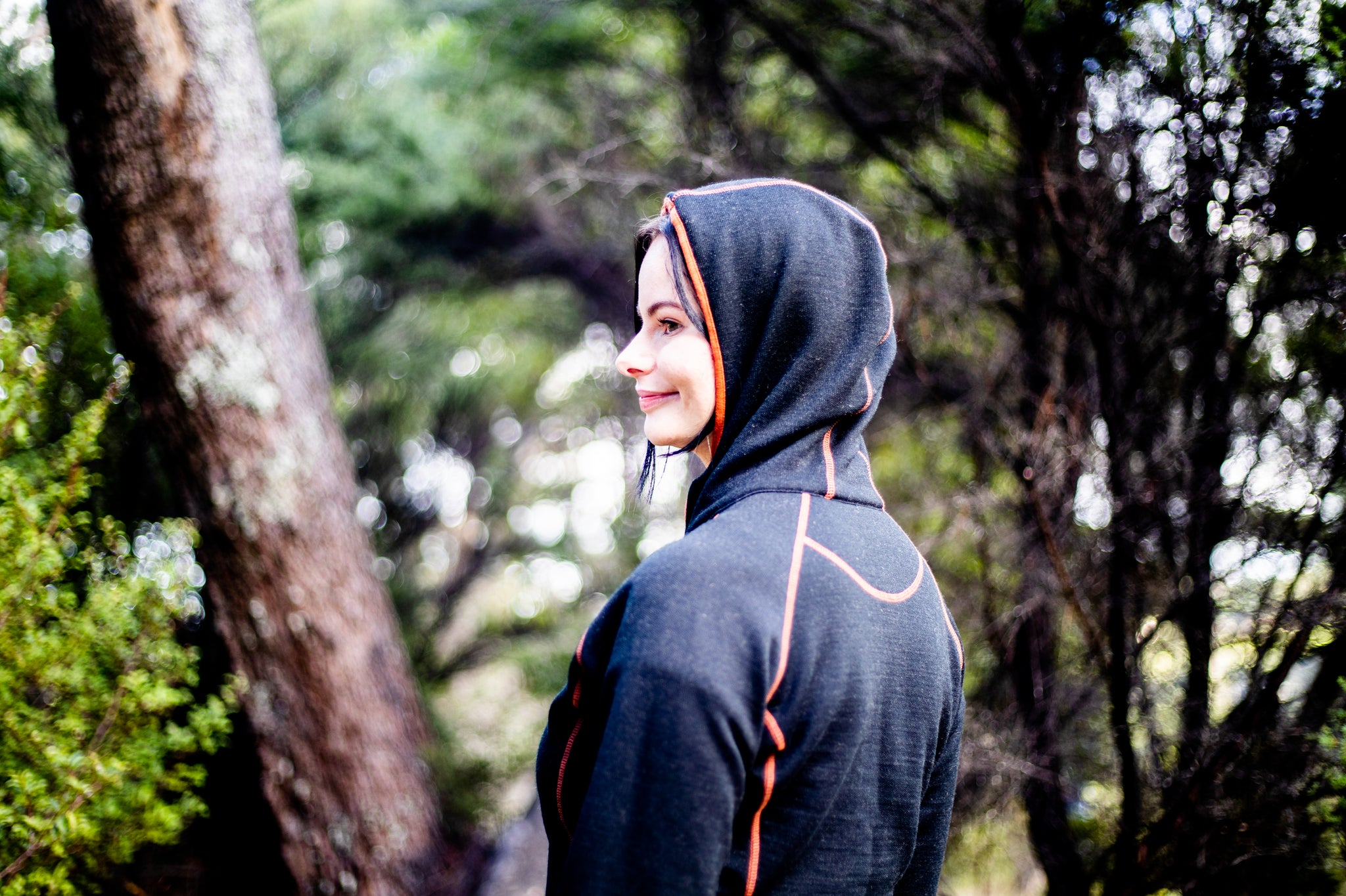 Ladies Merino/Tencel Full Zip Jacket with Hood. Made in New Zealand.