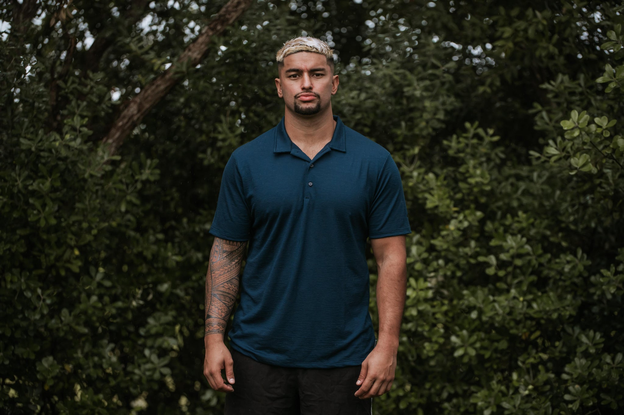 Merino Men's Ink Blue Polo. Made in New Zealand.