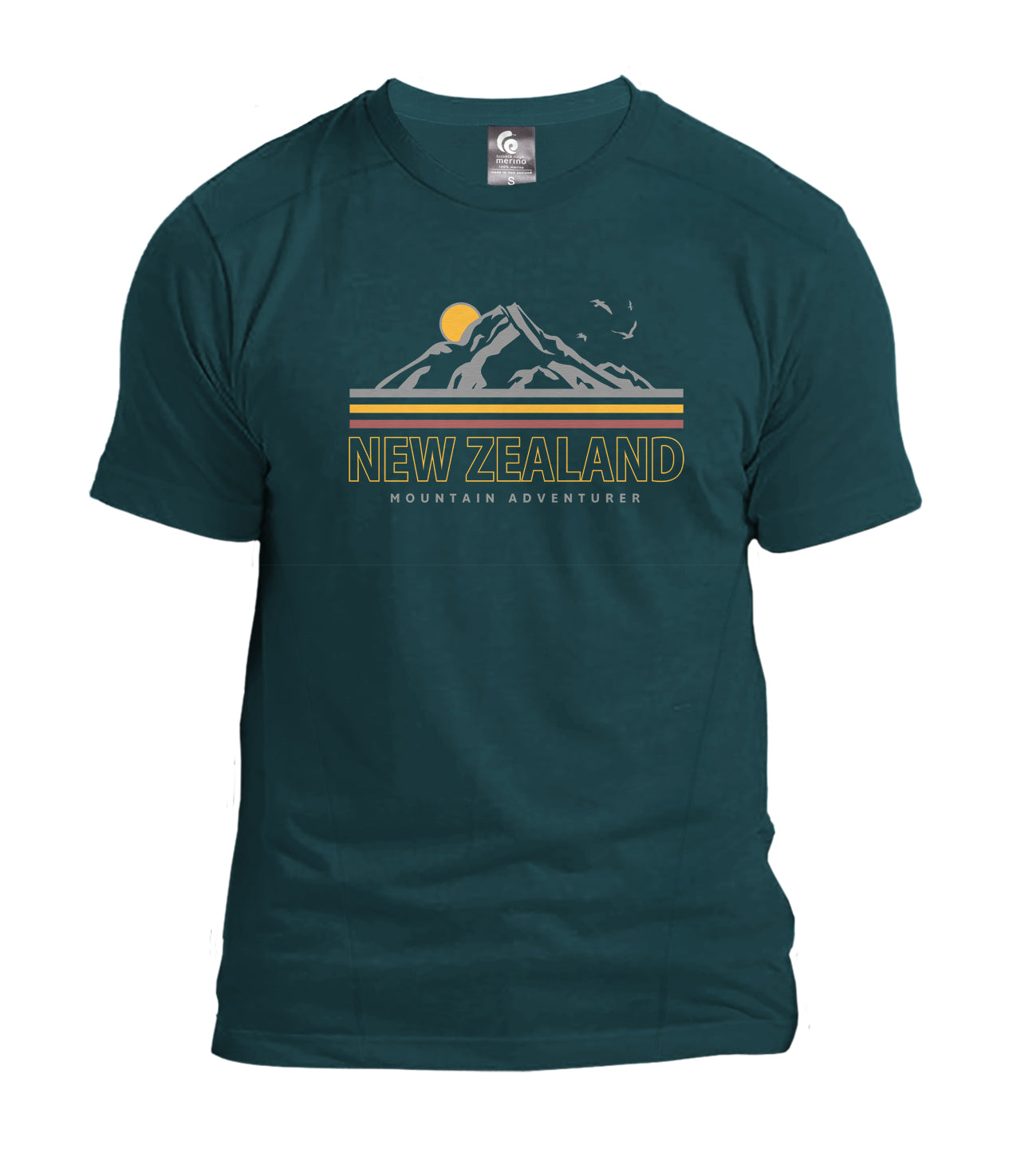 Merino Men's Mountain Adventure Tee. Made in New Zealand.
