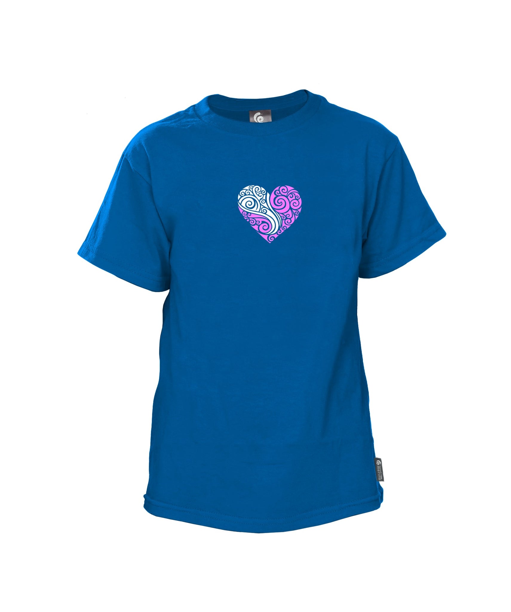 Merino Kids Loveheart Tee. Made New Zealand.