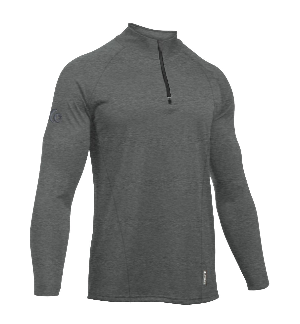 Merino Men's Charcoal Marle Mid-weight Half Zip. Made in New Zealand.